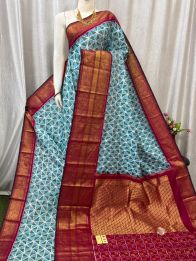 PASKKBRS5Y12FSDC04- Kanchi border Ikat silk saree