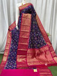 PASKKBRS5Y12FSDC05- Kanchi border Ikat silk saree