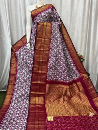 PASKKBRS5Y12FSDC10- Kanchi border Ikat silk saree