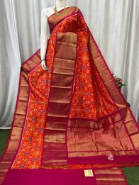 PASKKBRS5Y12FSDC17- Kanchi border Ikat silk saree