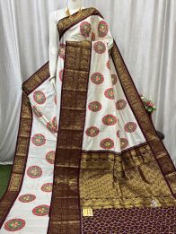 PASKKBRS5Y12FSDC18- Kanchi border Ikat silk saree