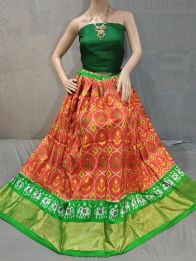 PGMRFSLG5Y18SZCD03- Free Size Ikat Silk Lehenga