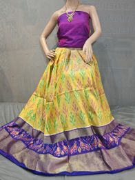 PGMRFSLG5Y18SZCD09- Free Size Ikat Silk Lehenga