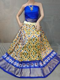 PGMRFSLG5Y18SZCD10- Free Size Ikat Silk Lehenga