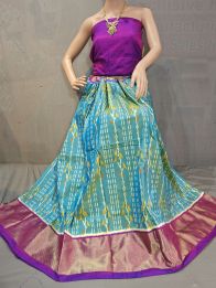 PGMRFSLG5Y18SZCD12- Free Size Ikat Silk Lehenga