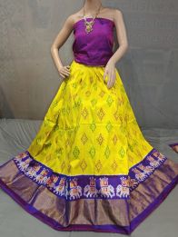 PGMRFSLG5Y18SZCD13- Free Size Ikat Silk Lehenga
