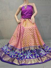 PGMRFSLG5Y18SZCD17- Free Size Ikat Silk Lehenga