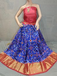 PGMRFSLG5Y18SZCD22- Free Size Ikat Silk Lehenga