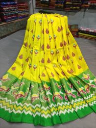 PGMRFSLG5Y18SZCD30- Free Size Ikat Silk Lehenga