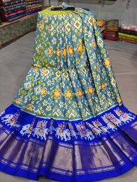 PGMRFSLG5Y18SZCD34- Free Size Ikat Silk Lehenga
