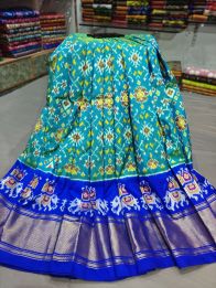 PGMRFSLG5Y18SZCD36- Free Size Ikat Silk Lehenga