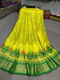 PGMRFSLG5Y18SZCD39- Free Size Ikat Silk Lehenga
