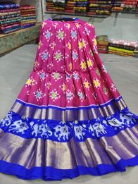 PGMRFSLG5Y18SZCD41- Free Size Ikat Silk Lehenga