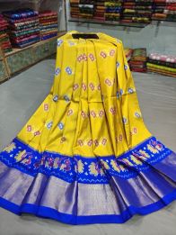 PGMRFSLG5Y18SZCD44- Free Size Ikat Silk Lehenga