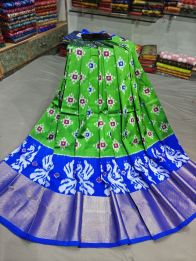 PGMRFSLG5Y18SZCD46- Free Size Ikat Silk Lehenga