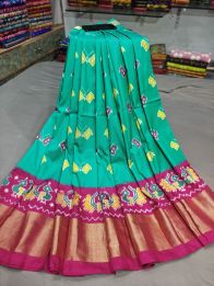 PGMRFSLG5Y18SZCD47- Free Size Ikat Silk Lehenga