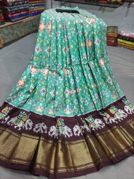 PGMRFSLG5Y18SZCD49- Free Size Ikat Silk Lehenga