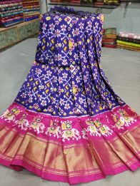 PGMRFSLG5Y18SZCD51- Free Size Ikat Silk Lehenga