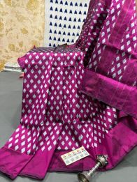 PRMHILWS5Y12XEDD28- light weight Ikat silk saree