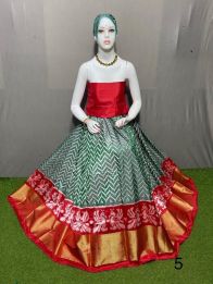 PSRGFSLG5Y11SZDC03- Free Size Ikat Silk Lehenga