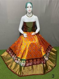 PSRGFSLG5Y11SZDC04- Free Size Ikat Silk Lehenga