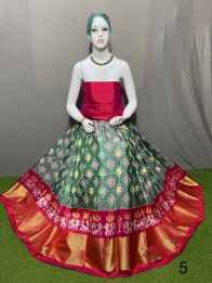 PSRGFSLG5Y11SZDC11- Free Size Ikat Silk Lehenga
