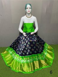 PSRGFSLG5Y11SZDC17- Free Size Ikat Silk Lehenga