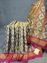 PGMRIDSS5Y21NTCD07- Full tissue Ikat silk saree