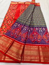 PSNTKBRS5Y20CSCC08- Kanchi border Ikat silk saree