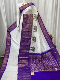 PASKKBRS5N03FSDC19- Kanchi border Ikat silk saree