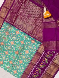 PGMRKBRS5N02FSCD16- Kanchi border Ikat silk saree