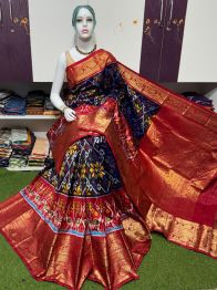 PSRGKBRS5A08FSCD01- Kanchi border Ikat silk saree