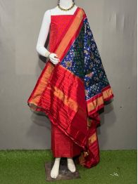 PSRGSDST5A06FFCD04- Ikat Silk dupatta with Ikat sico top