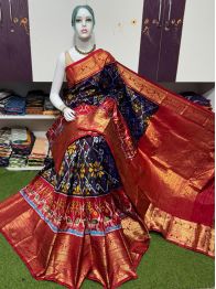 PSRGKBRS5A18FSDC19- Kanchi border Ikat silk saree