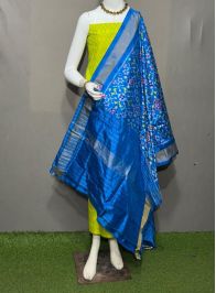 PSRGSDST5A06FFCD12- Ikat Silk dupatta with Ikat sico top