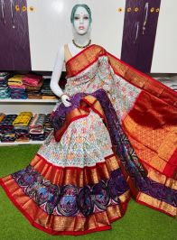 PSRGKBRS5A18FSDC02- Kanchi border Ikat silk saree
