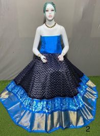 PSRGFSLG5Y11SZDC26- Free Size Ikat Silk Lehenga
