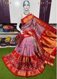 PSRGKBRS5A18FSDC20- Kanchi border Ikat silk saree