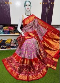 PSRGKBRS5Y08FSDC09- Kanchi border Ikat silk saree
