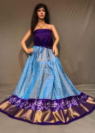 PSSIFSLG5Y03SZDC15- Free Size Ikat Silk Lehenga