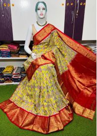 PSRGKBRS5Y08FSDC05- Kanchi border Ikat silk saree