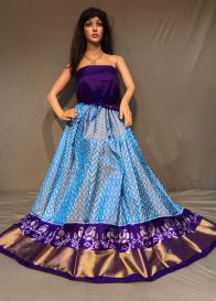 PSSIFSLG5Y10SZDC25- Free Size Ikat Silk Lehenga