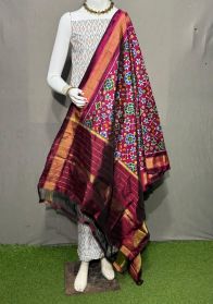 PSRGSDST5Y06FFCD32- Ikat Silk dupatta with Ikat sico top