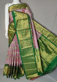 PDLSKBRS5Y10EDCC07- Kanchi border Ikat silk saree
