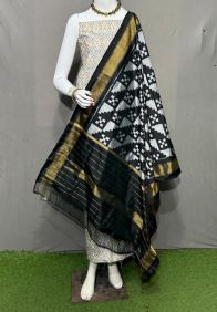 PSRGSDST5Y12FFCD40- Ikat Silk dupatta with Ikat sico top