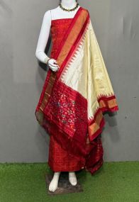 PSRGSDST5A06FFCD13- Ikat Silk dupatta with Ikat sico top