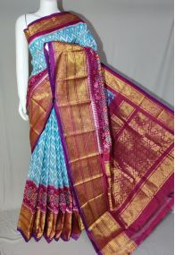 PDLSKBRS5Y10EDCC12- Kanchi border Ikat silk saree