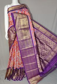 PDLSKBRS5Y10EDCC03- Kanchi border Ikat silk saree