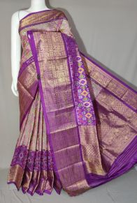PDLSKBRS5Y10EDCC04- Kanchi border Ikat silk saree