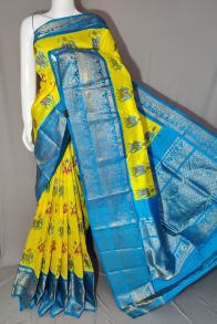 PDLSKBRS5Y10EDCC08- Kanchi border Ikat silk saree